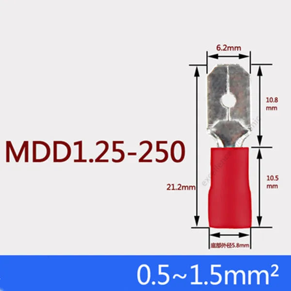 20pcs FDD MDD Female Male Insulated Electrical Crimp Terminal for 1.5-2.5mm2 Cable Wire Connector Peaceful Pleasures Health and Wellness 20PCS FDD RED