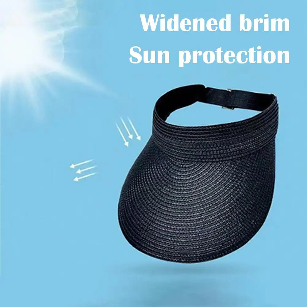 Wide Brim Straw Visor Hat – UPF 50+ UV Sun Protection