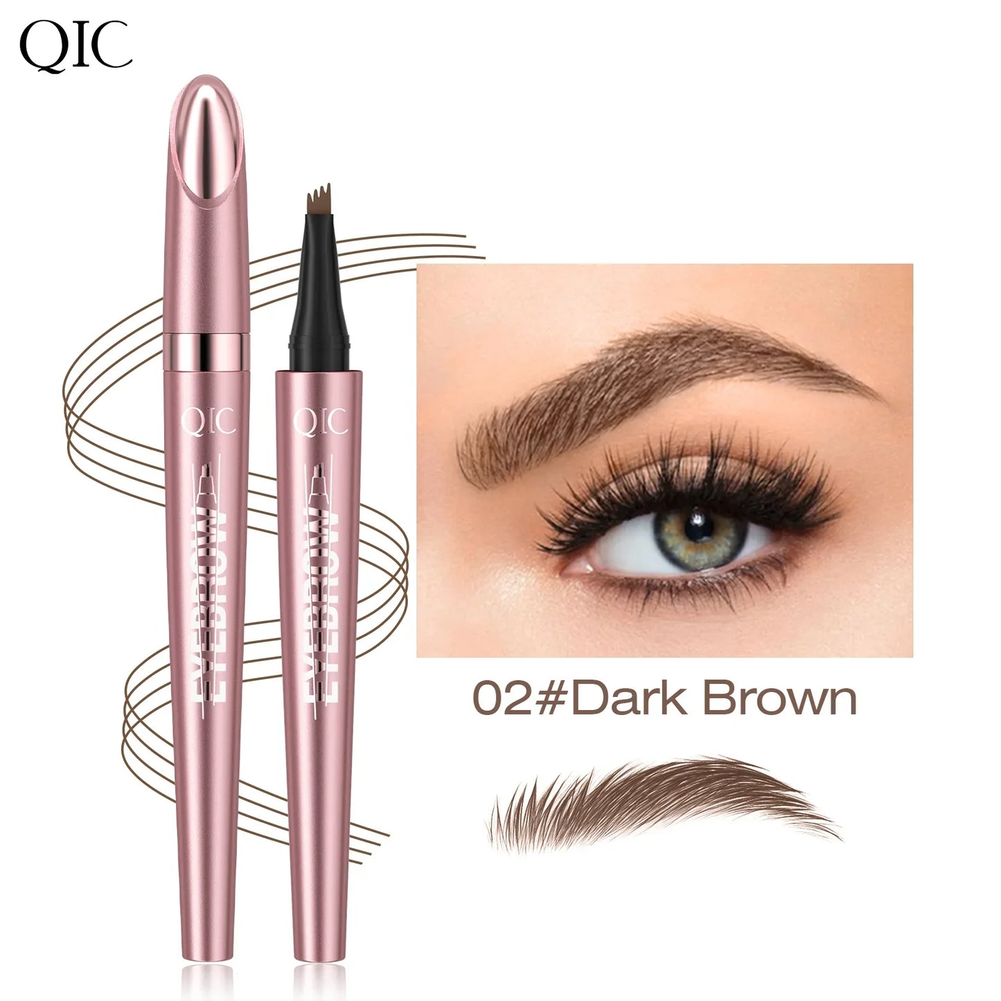 QIC 4-Fork Tip 3D Microblading Eyebrow Pencil – Waterproof