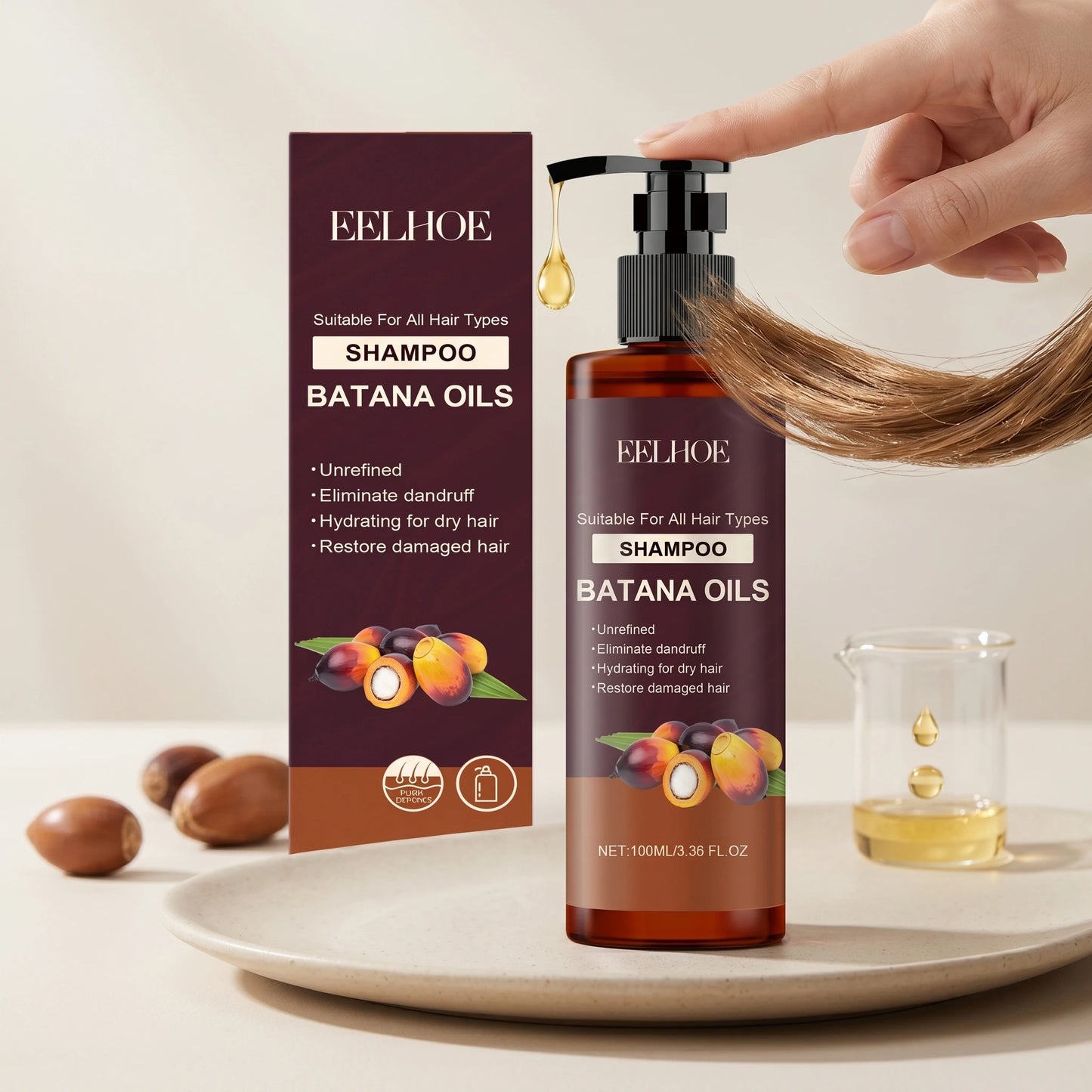 Batana Oil Shampoo Conditioner Cleaning Scalp Oil Control Anti Dandruff Smoothing Prevent Dryness Hair Care Set for Men Women Peaceful Pleasures Health and Wellness