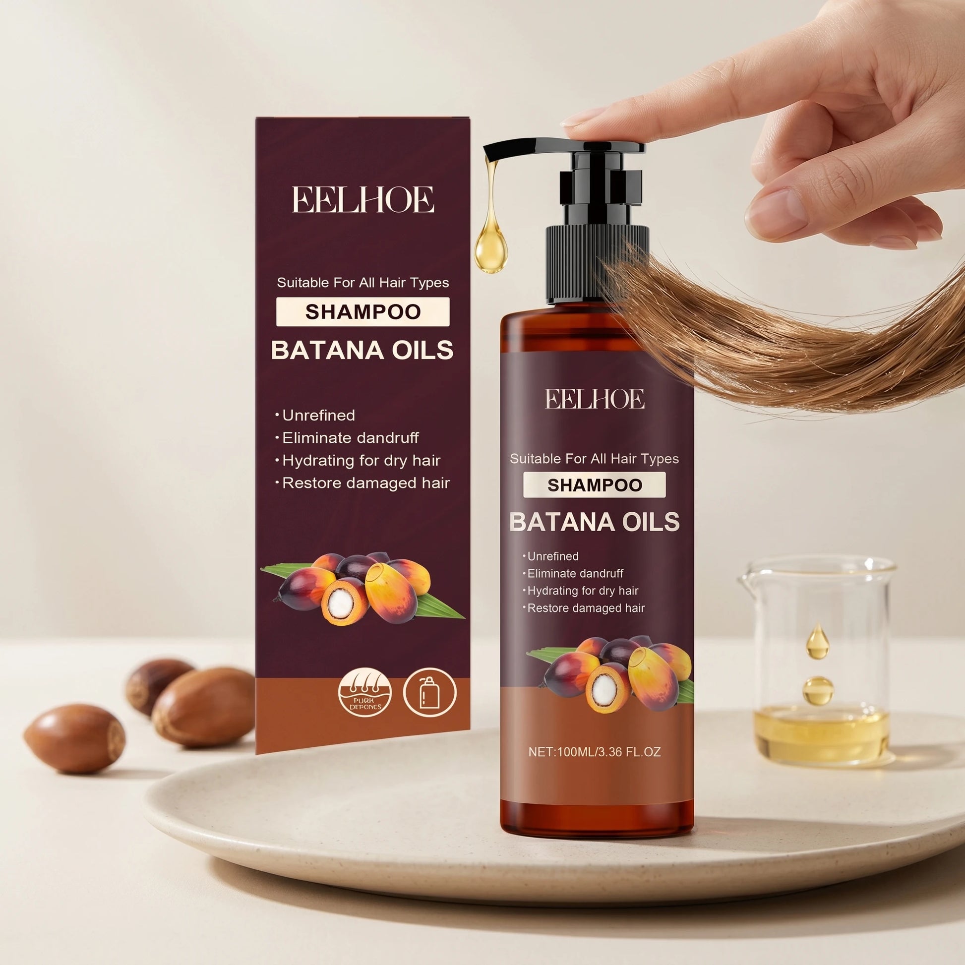 Batana Oil Shampoo Conditioner Cleaning Scalp Oil Control Anti Dandruff Smoothing Prevent Dryness Hair Care Set for Men Women Peaceful Pleasures Health and Wellness