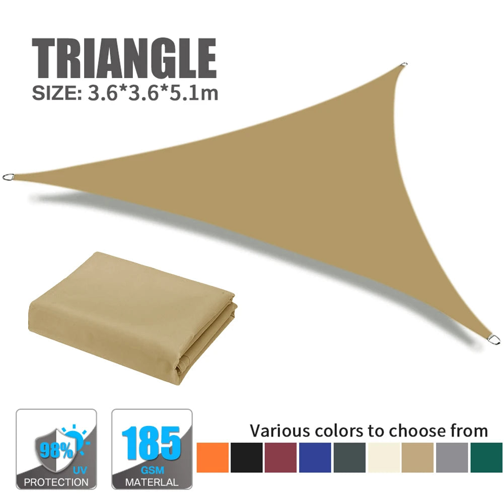 Triangle Sun Shade Sail 280 GSM 95% UV Block – Patio & Garden