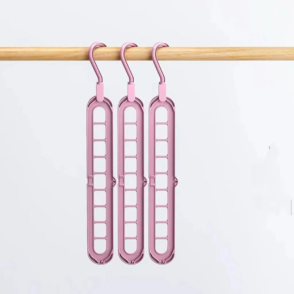 3-Pack Foldable Space-Saving Clothes Hangers | Plastic Rack