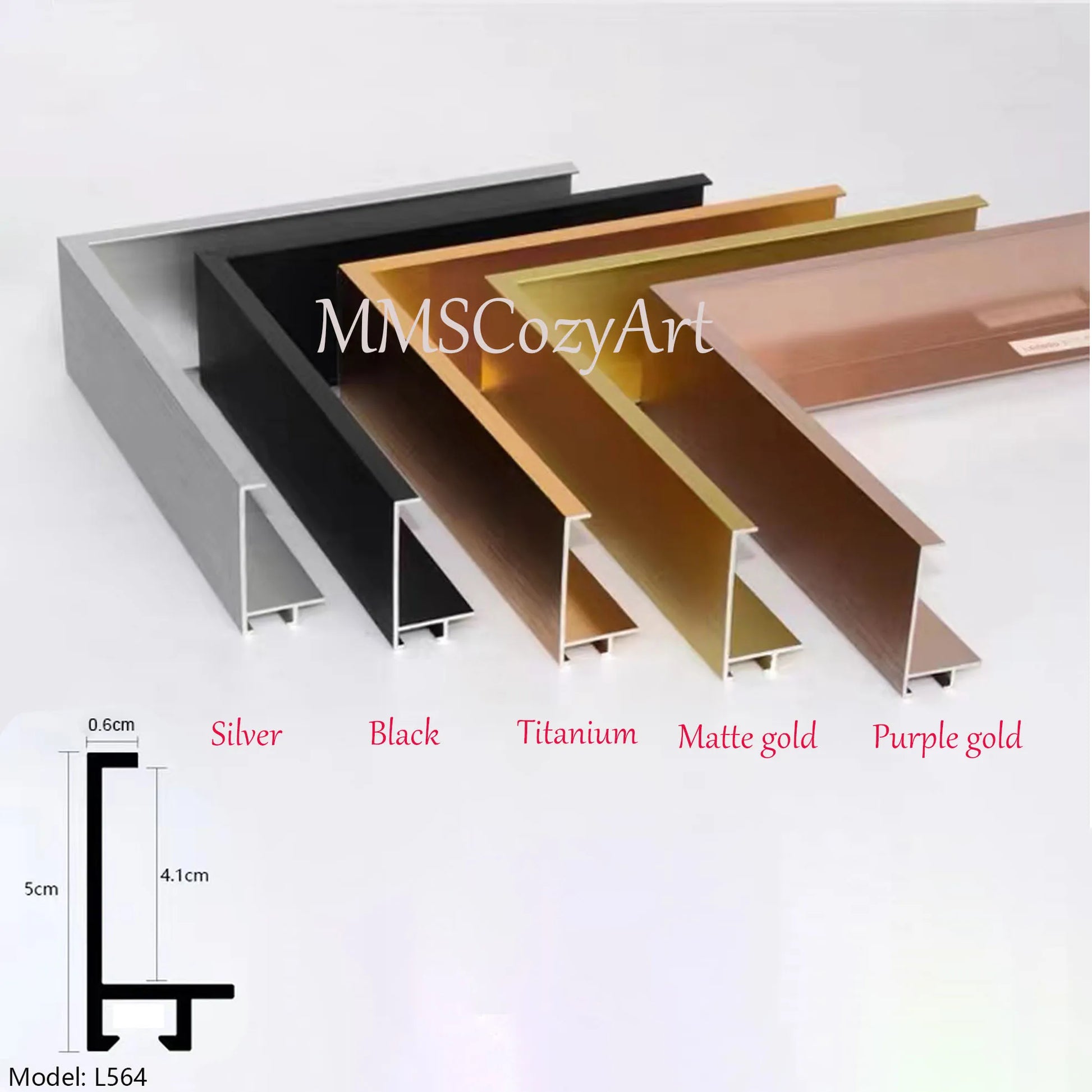 Aluminum Alloy Canvas Oil Painting Frame, Metal Material, Narrow Edge Modern Popular, 5cm Thick, Mural Art Frame Peaceful Pleasures Health and Wellness