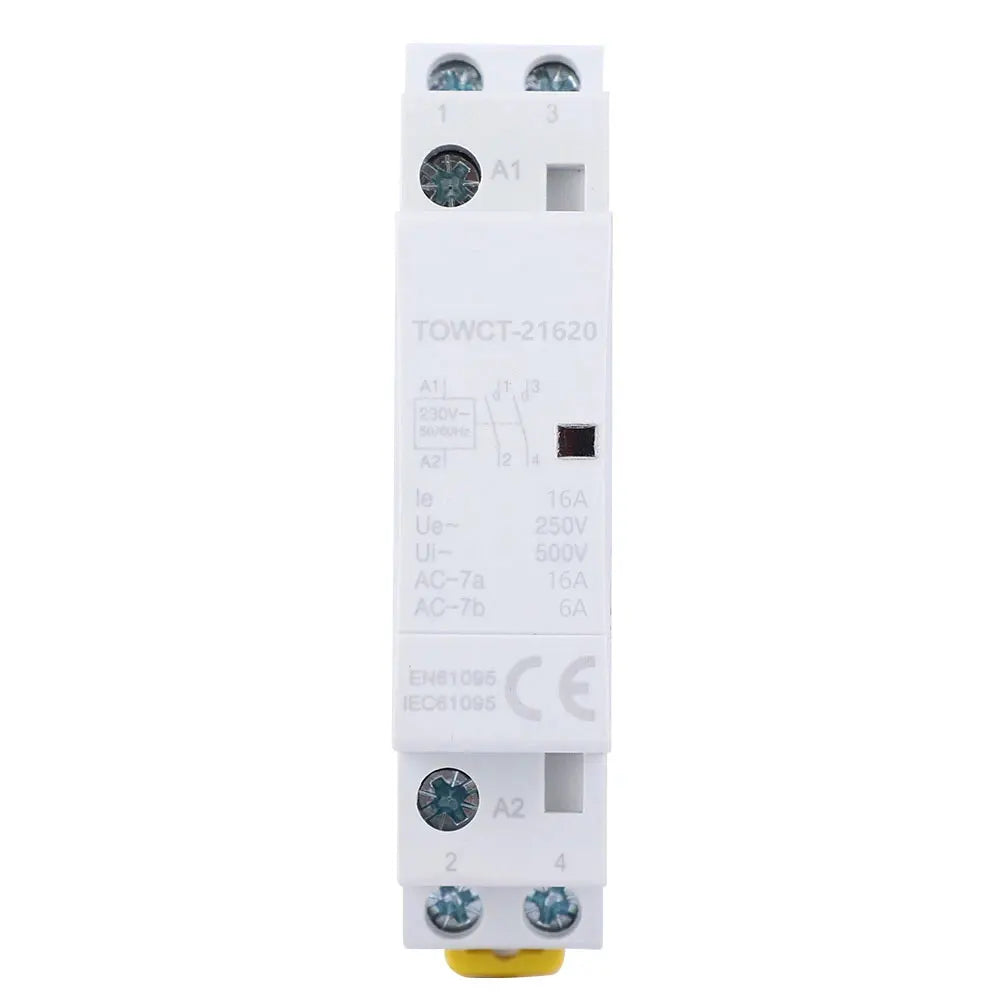 Household Industrial AC Contactor 220V 16A 2P Small Energy-Saving AC Contactor Rail Type Modular Peaceful Pleasures Health and Wellness