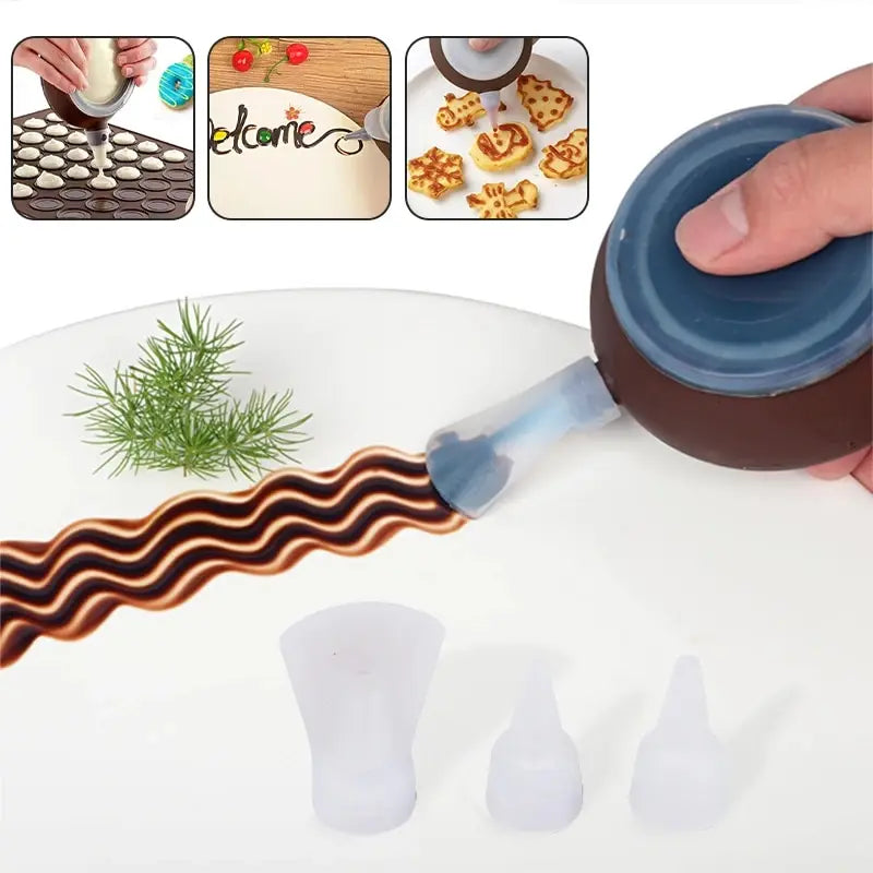 6PC Patterned Mouth Cake Decoration Silicone Macaron Patterned Pot Nozzle Cream Nozzle Baking Accessories Kitchen Baking Framing Peaceful Pleasures Health and Wellness