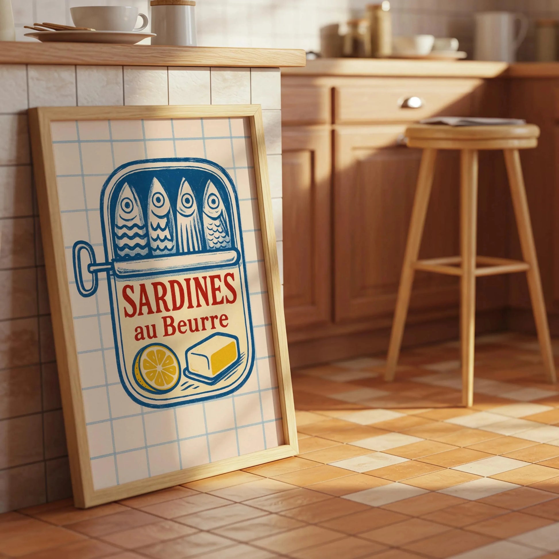 Pink Canned Sardines Canvas Print Sardine Fisherman Aesthetic Wall Art Poster for Modern Living Room Kitchen Home Decor Gifts Peaceful Pleasures Health and Wellness