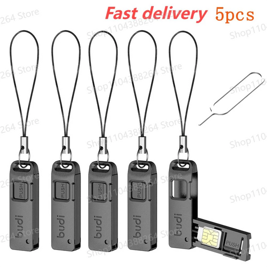 5pcsMulti-function Card Slot Storage Box TF SIM Card Ejector Storage Slot With Lanyard Anti-lost SIM Card Removal Needle Pin Peaceful Pleasures Health and Wellness Default Title