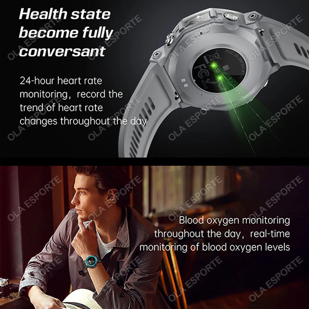 Ola Esporte Military GPS Smartwatch | AMOLED, 170 Sports, BT Call