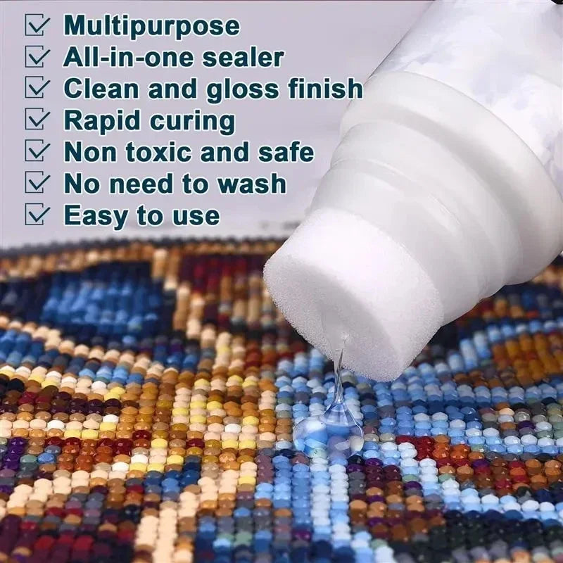 120ML Diamond Painting Sealer 5D Diamond Painting Art Glue Permanent Hold & Shine Effect Sealer Diamond Painting Puzzle Peaceful Pleasures Health and Wellness