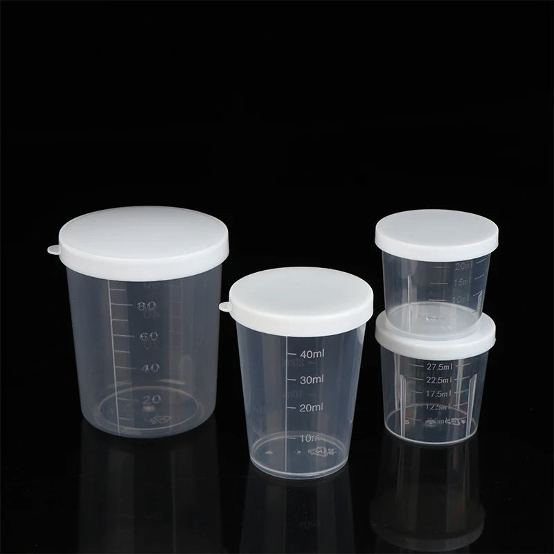 10Pcs 20ml;30ml;50ml,100ml Clear Liquid Pill Measuring Cups With Lids Travel Pill Organizer Cup Container For Liquid Medicine Peaceful Pleasures Health and Wellness