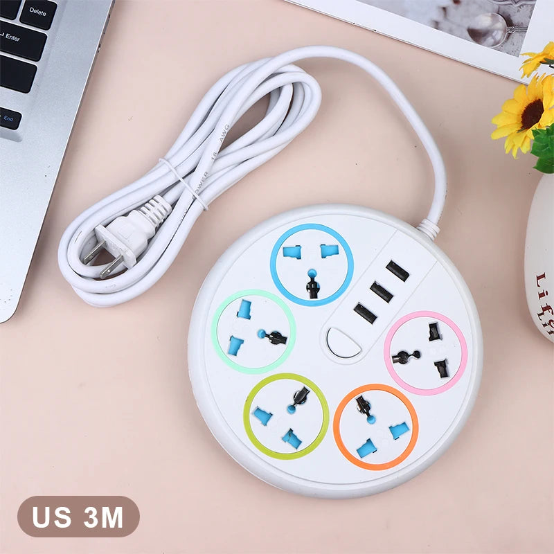 New EU US Plug 2/3Pin Universal Power Strip TypeC 3 USB Port 5 Way Outlet 2/3/5M Extension Power Socket Charge Electrical Socket Peaceful Pleasures Health and Wellness US 2Pin 3M