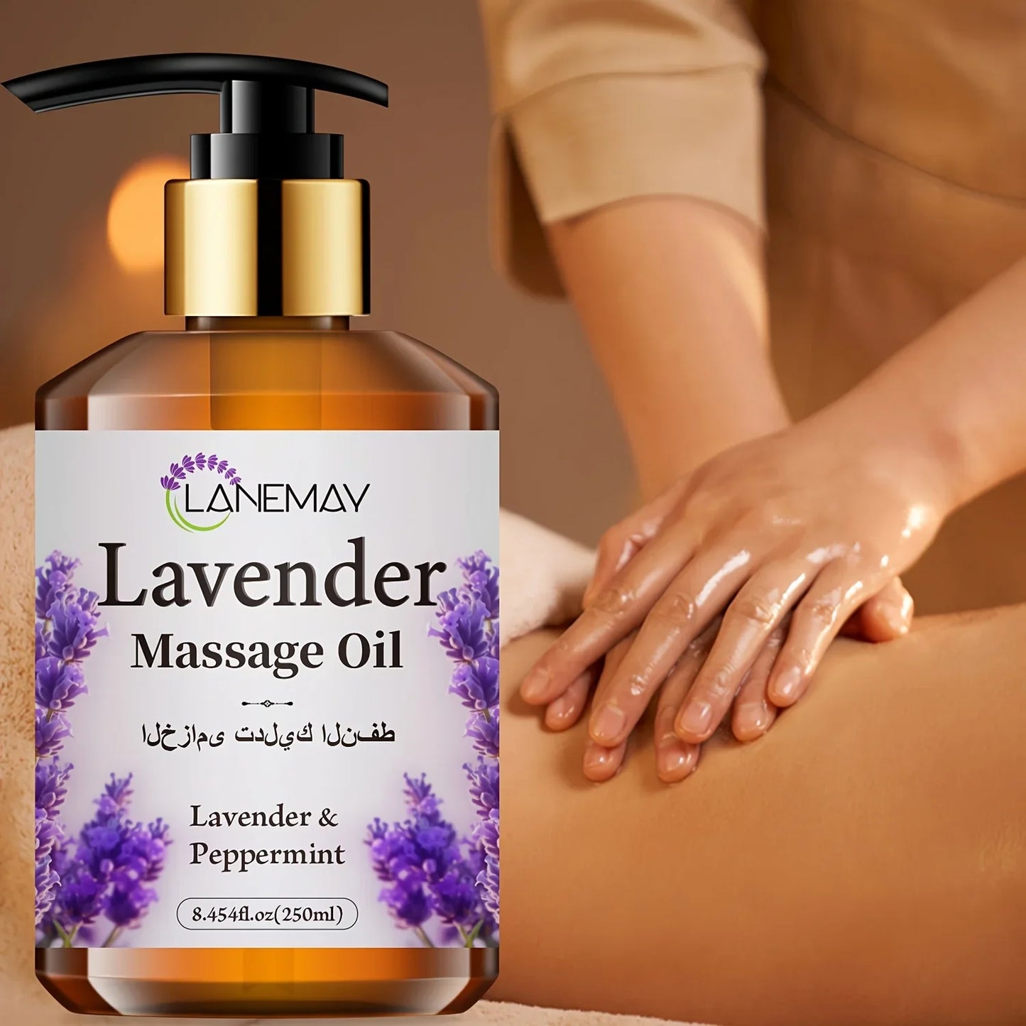 Lavender & Cooling Mint Massage Oil – Paraben-Free 250ml