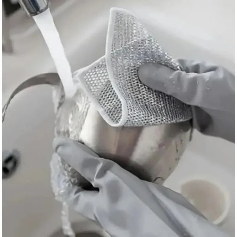 Steel Wire Dishcloth | Wet & Dry Kitchen Cleaning Cloth