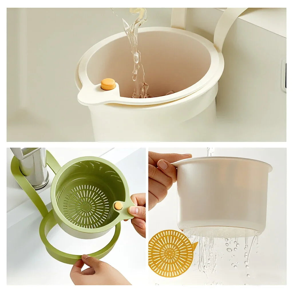 2-in-1 Kitchen Sink Drain Filter with Self-Cleaning Basket