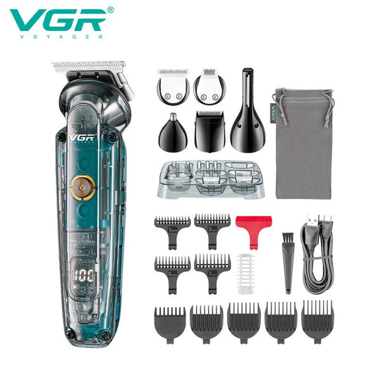 VGR 102 6-in-1 high-end men's hair clipper professional shaver oil head carving electric pusher nose hair trimmer hair remover Peaceful Pleasures Health and Wellness V-102 USB