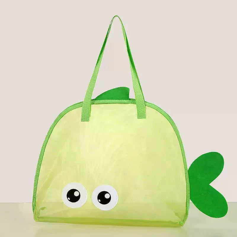 Cartoon Mesh Beach Toy Bag – Foldable Large Tote | JETTING