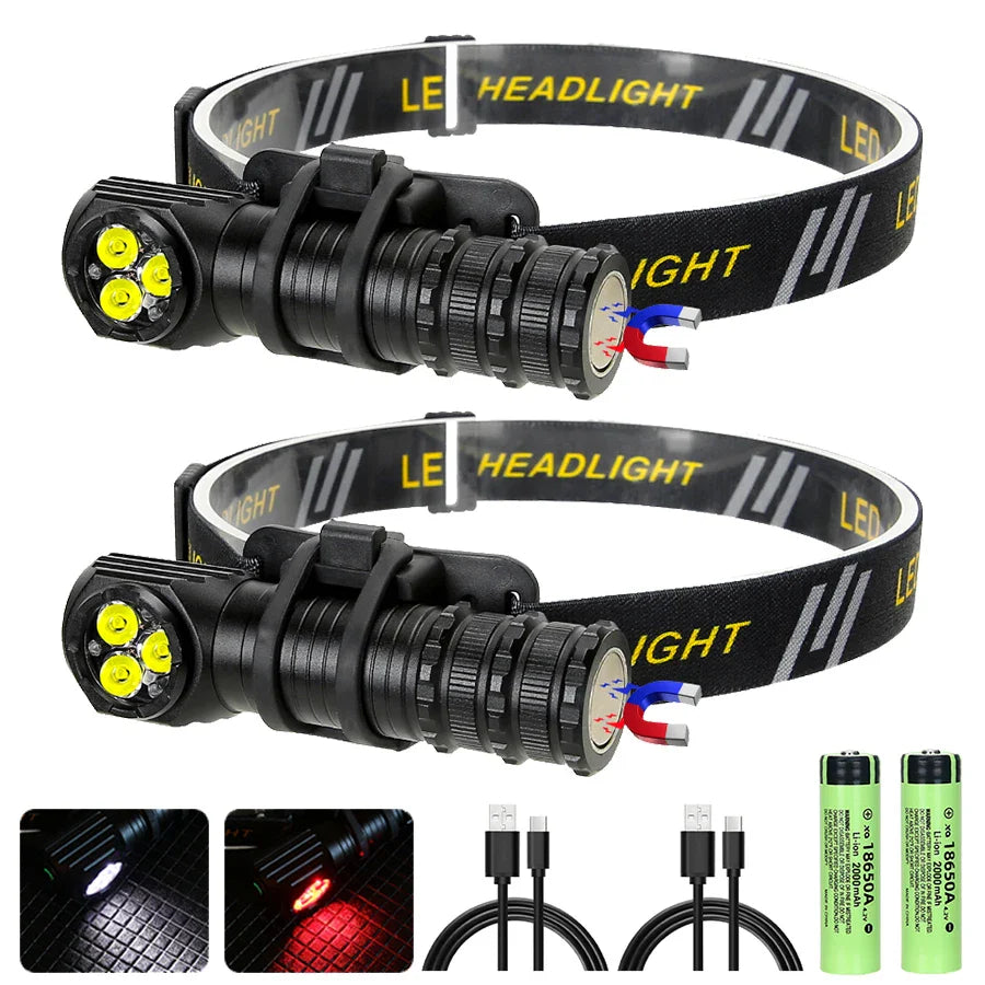 1300LM Rechargeable LED Headlamp | Magnetic & Waterproof