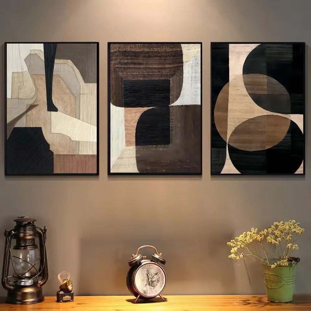 Abstract Retro Black Geometry Poster | HD Waterproof Wall Art Wall Art Poster Peaceful Pleasures Health and Wellness