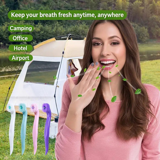 Disposable Mouthwash Toothbrush Convenient Multi-functional Refreshing No-rinse Mini Travel Toothbrush Peaceful Pleasures Health and Wellness