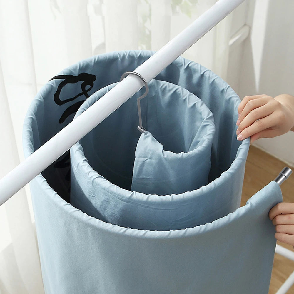Circular Rotating Spiral Cloth Hanger Multi Functional Cloth Hanger Retractable Quilt Cover for Drying Quilt Sheet Peaceful Pleasures Health and Wellness