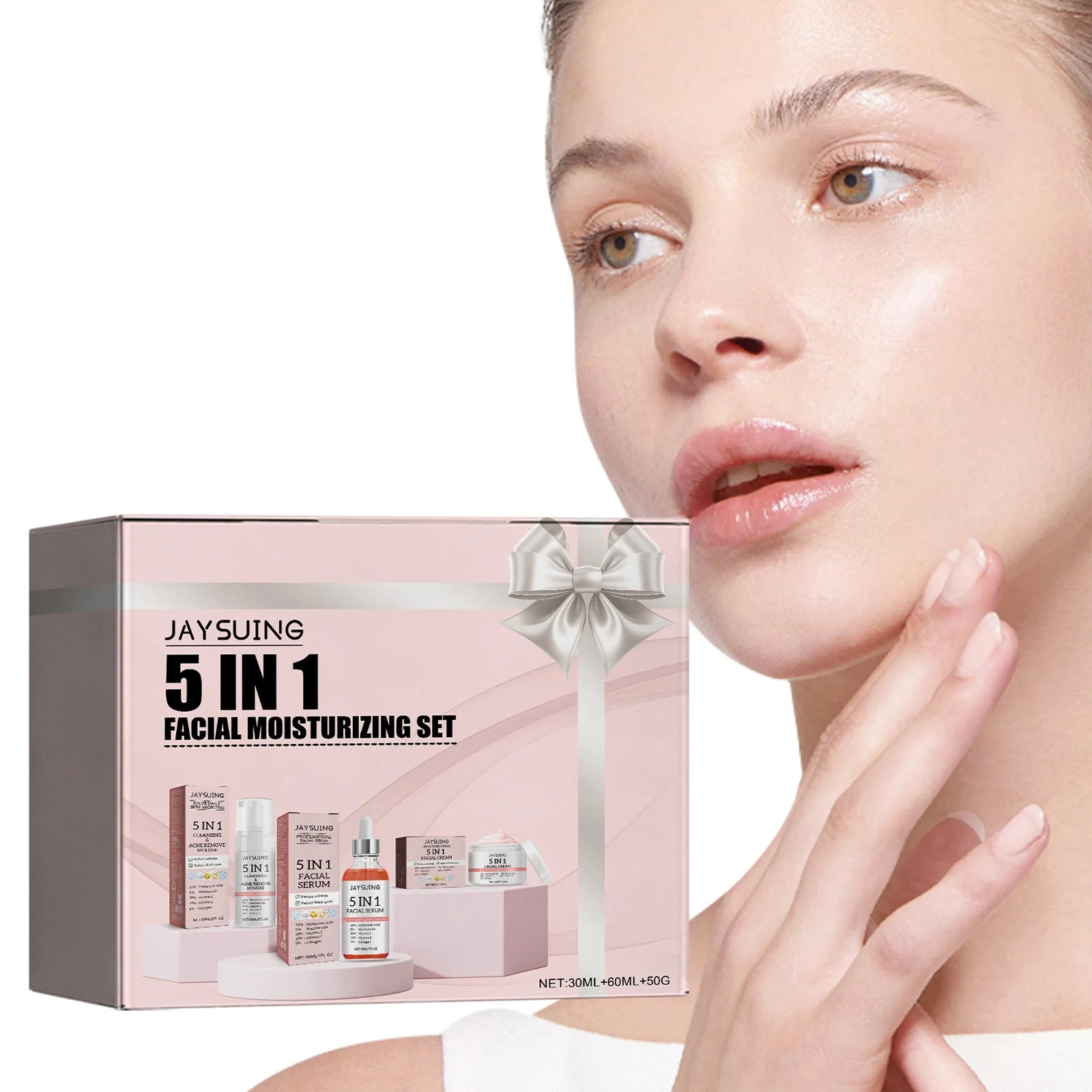 Facial Moisturizing Set Hydrate Brighten Firm Skin Exfoliating Acne Removal Shrink Pore Fix Sensitive Dullness Collagen Face Kit Peaceful Pleasures Health and Wellness