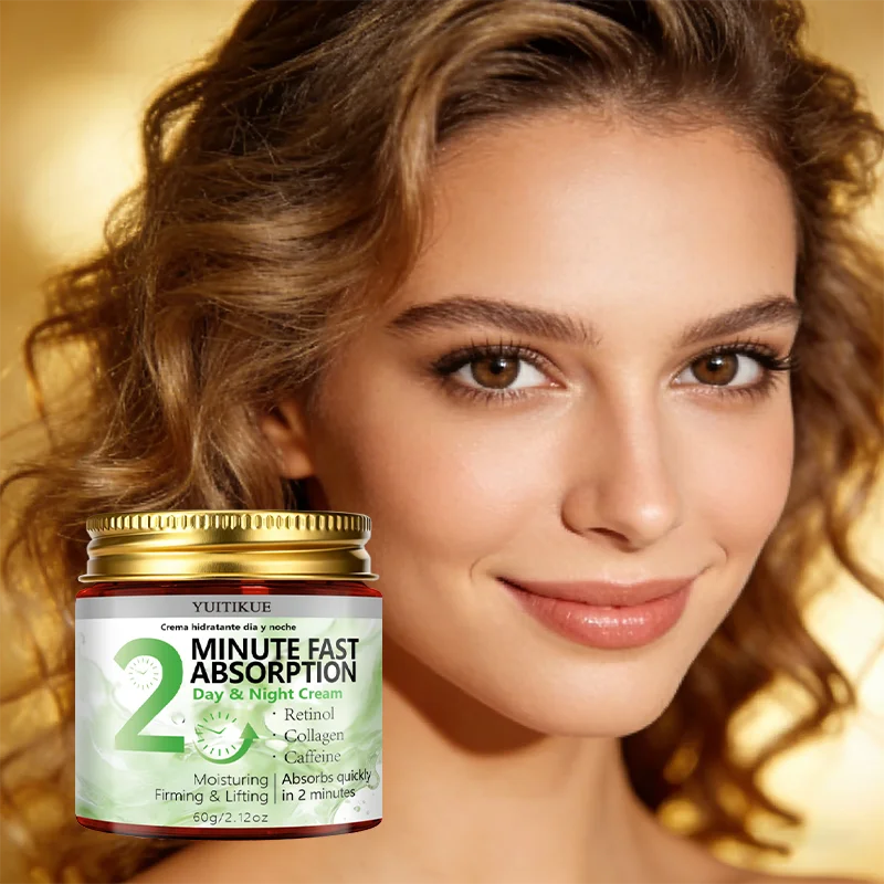 Yuitikue 2 Minute Fast Absorption Day & Night Cream, 60g Retinol Collagen & Caffeine Moisturizer for Firming & Lifting Skin Care Peaceful Pleasures Health and Wellness
