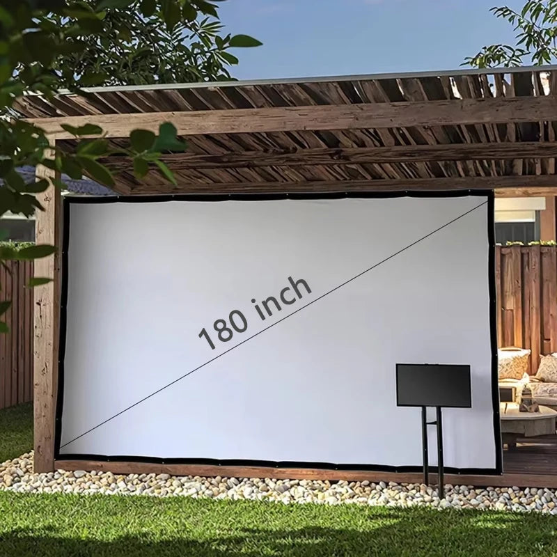 180 inch 16:9 Projection Screen Portable Projector screen Customize best size fit Room for 1080P 4K Home Theater Peaceful Pleasures Health and Wellness 180 inch