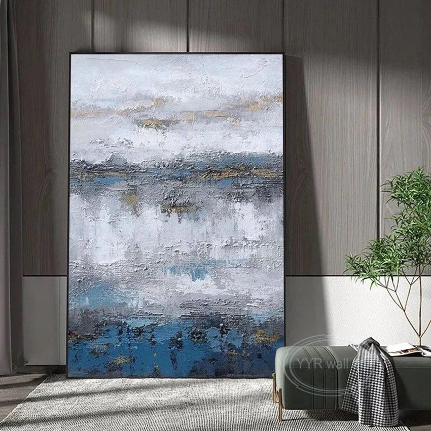Nordic Abstract Oil Painting Handmade Canvas Decorative Mural Frameless Acrylic Hanging Image For LivingRoom Bedroom Aisle Porch Peaceful Pleasures Health and Wellness