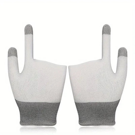Graphene Finger & Thumb Sleeve Gloves – Non-Slip Touch Screen Gaming Finger Sleeves Peaceful Pleasures Health and Wellness White