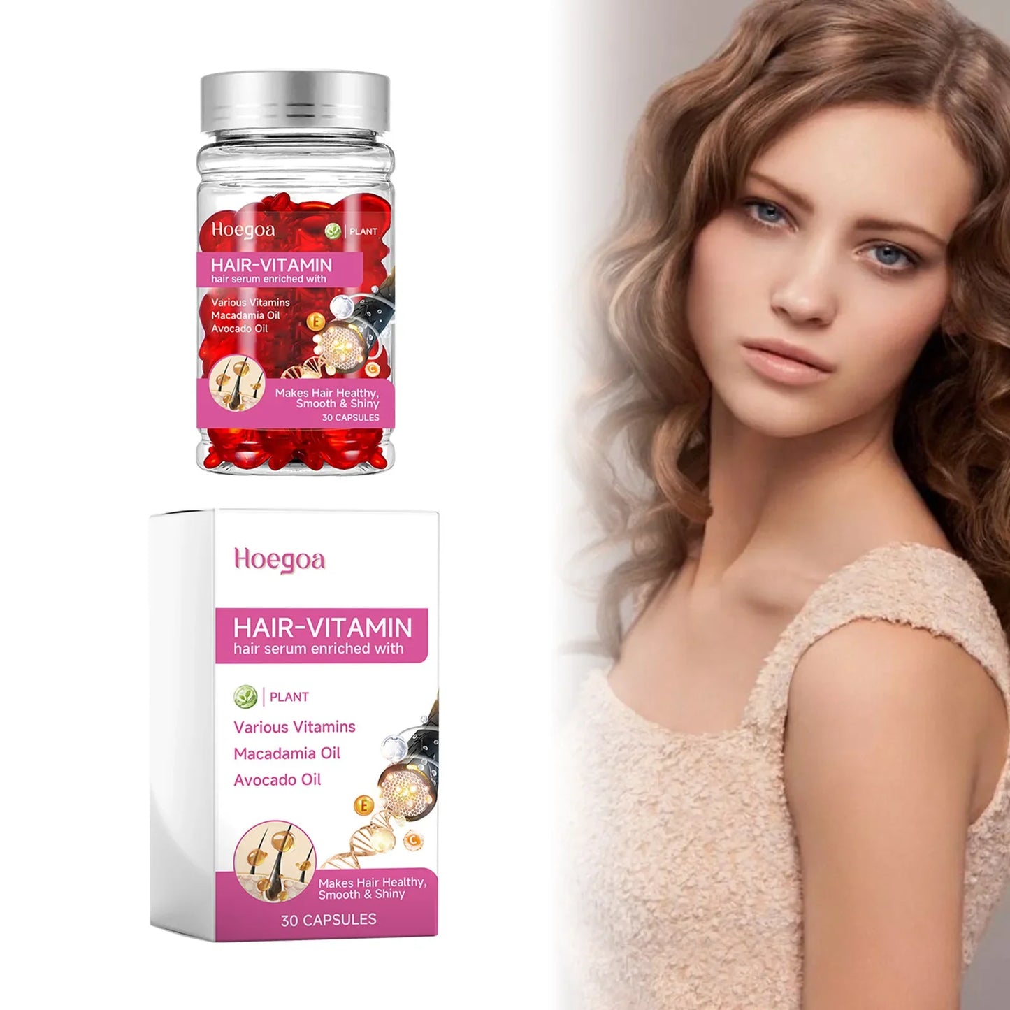 HOEGOA Vitamin Hair Growth Serum Capsules 30pc – Scalp Oil