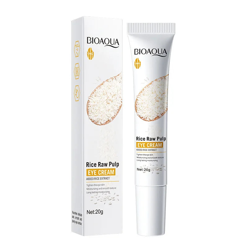 BIOAQUA White Rice Brightening Face Cream Moisturizing Essence Firming Eye Cream Skin Care Peaceful Pleasures Health and Wellness eye cream-1pcs