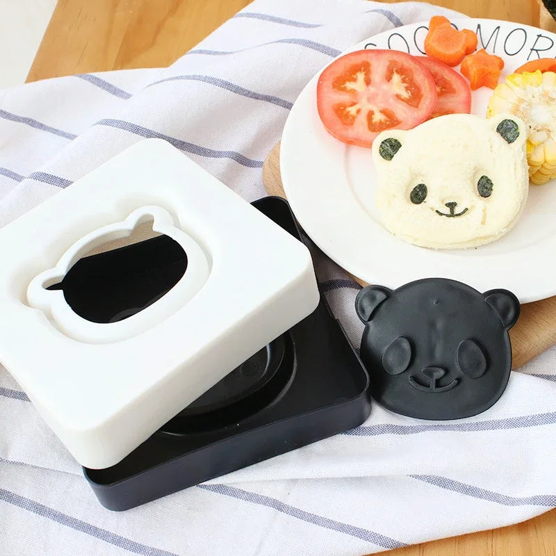 2Pcs/Set Panda Sushi Maker Mould Rice Ball Sushi Mold Nori Cutter Punch DIY Cute Rice Mold for Baby Kid Kitchen Accessories Peaceful Pleasures Health and Wellness