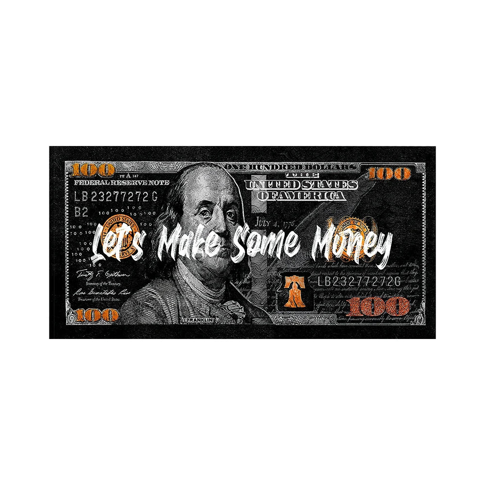 Modern Pop Hundred Dollar Posters and Prints Inspirational Dollar Bill Pop Wall arts Canvas Painting for Living Room No Frame Peaceful Pleasures Health and Wellness w5607 money 20x40cm
