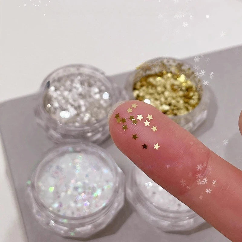 1mm Mini Sparkling Star Nail Glitter Sparkling Pentagram Nail Decoration Nail Salon Design Cute Accessories DIY Nail Art Design Peaceful Pleasures Health and Wellness