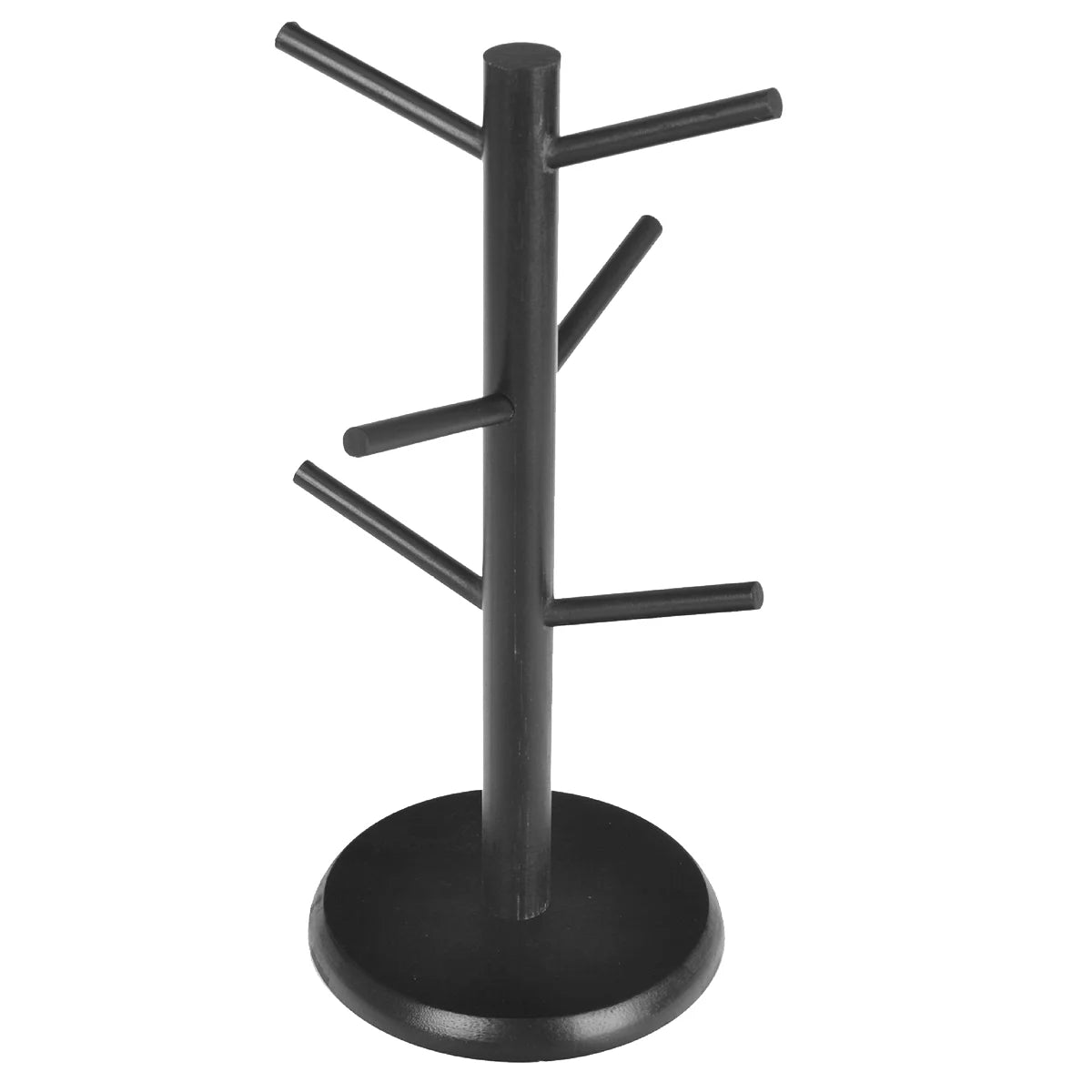 Bamboo Mug Tree Stand, Space-Saving Cup Holder, Durable, Organize Your Favorite Coffee Mugs, Perfect for Any Kitchen Countertop Peaceful Pleasures Health and Wellness Black