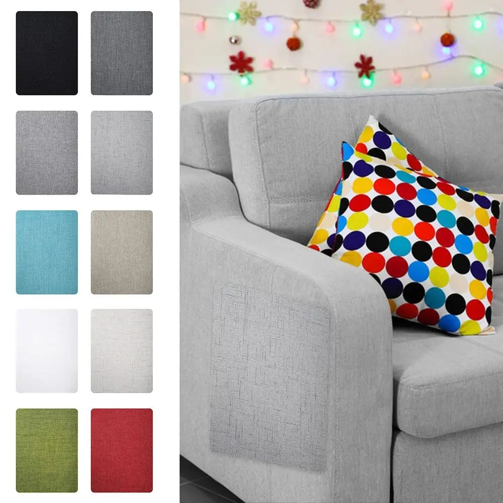 2PCS Durable Self-Adhesive Sofa Repair Patch Easy-to-Use Multi-Color Self-Adhesive Patch DIY Versatile Linen Fabric Patch Chair Peaceful Pleasures Health and Wellness