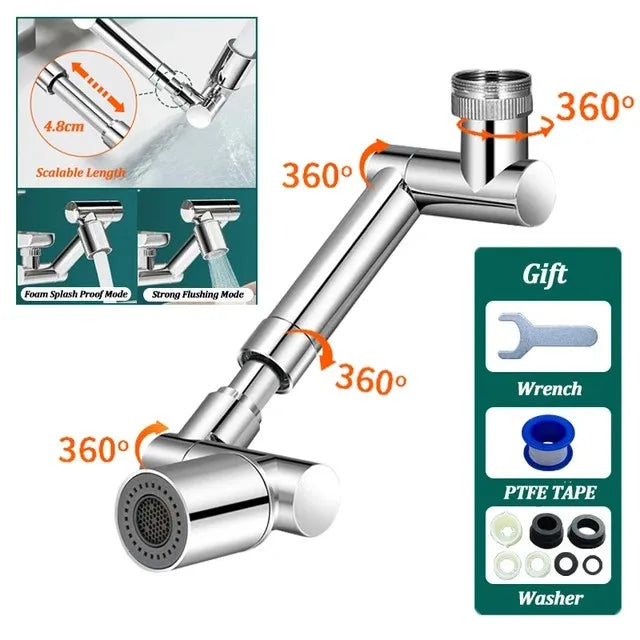 360° Swivel Metal Faucet Aerator – Splash-Proof Water Saver