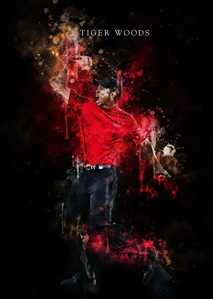 Tiger Woods Golf Portrait Canvas Wall Art | Fan Gift Poster