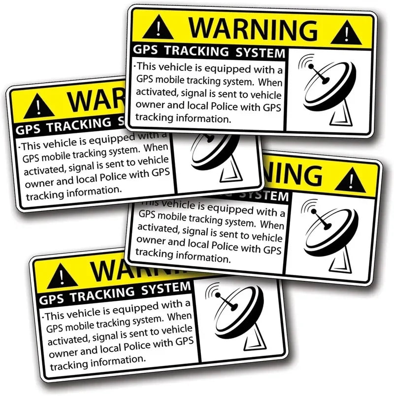 4"*2" 4PCs GPS Vehicle Car Alarm Security Caution Warning Decal Sticker Peaceful Pleasures Health and Wellness Default Title