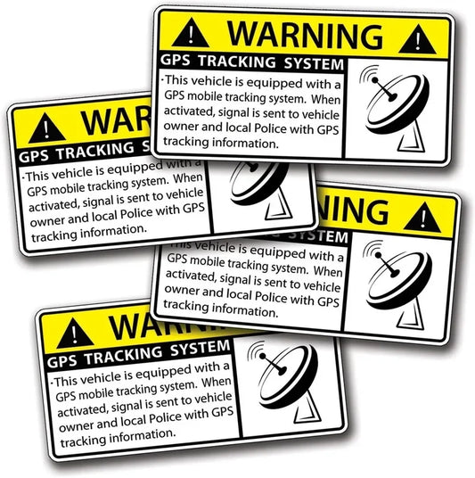4"*2" 4PCs GPS Vehicle Car Alarm Security Caution Warning Decal Sticker Peaceful Pleasures Health and Wellness Default Title