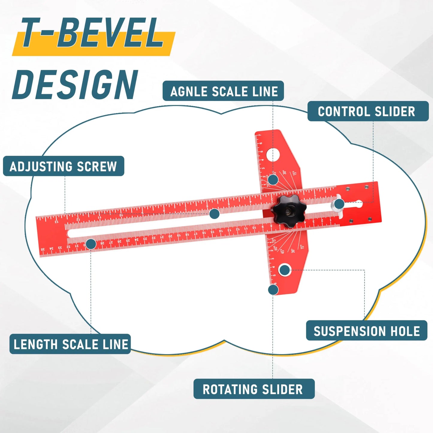 Adjustable Aluminum Alloy Sliding T-ruler Woodworking Marking Gauge