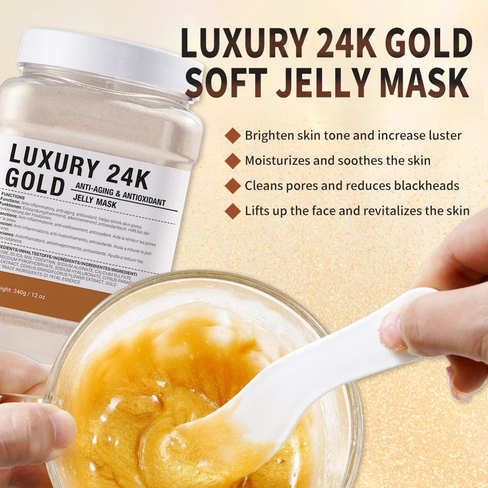 24K Gold Anti-Aging Jelly Mask Powder – Peel-Off Hydro Face Mask