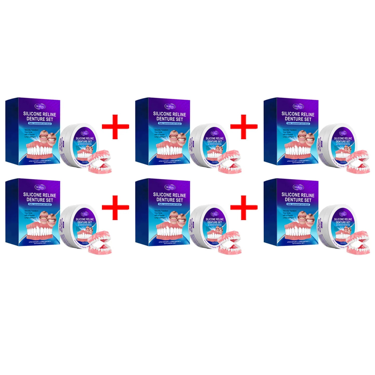 Silicone Temporary Denture Kit – Adjustable False Teeth Smile