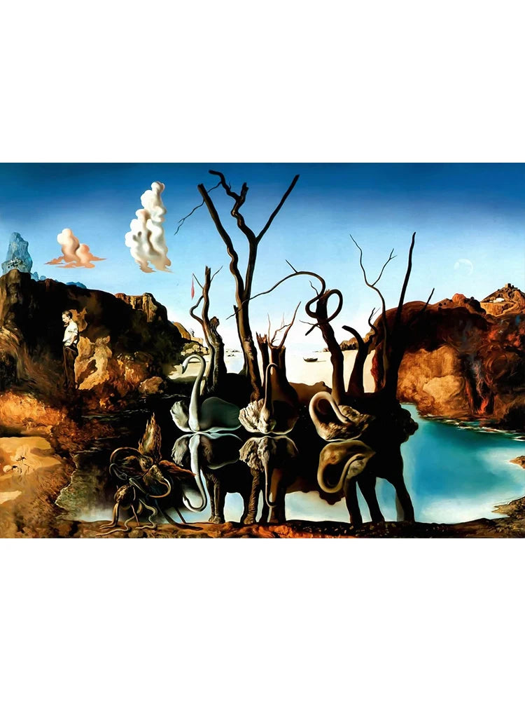Salvador Dali Surrealism Masterpiece Posters Canvas Painting Abstract Aesthetic Wall Art For Corridor Office Room Home Decor Peaceful Pleasures Health and Wellness 7 20x30cm Unframed