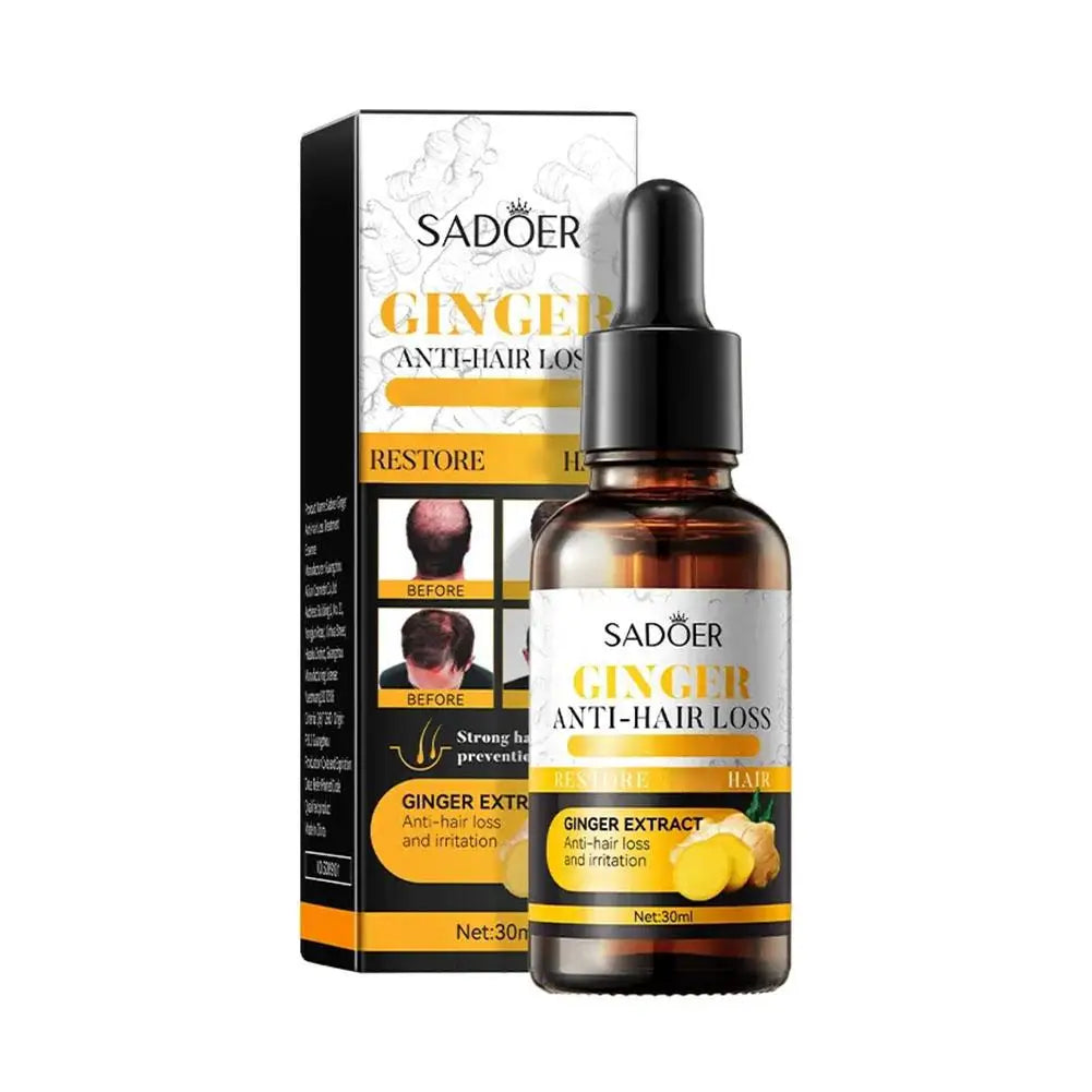 30ml Ginger Hair Care Oil Repair Dry And Frizzy Hair Serum Prevent Baldness Hair Treatment For Women Men Hair Care Hair Oil Peaceful Pleasures Health and Wellness A