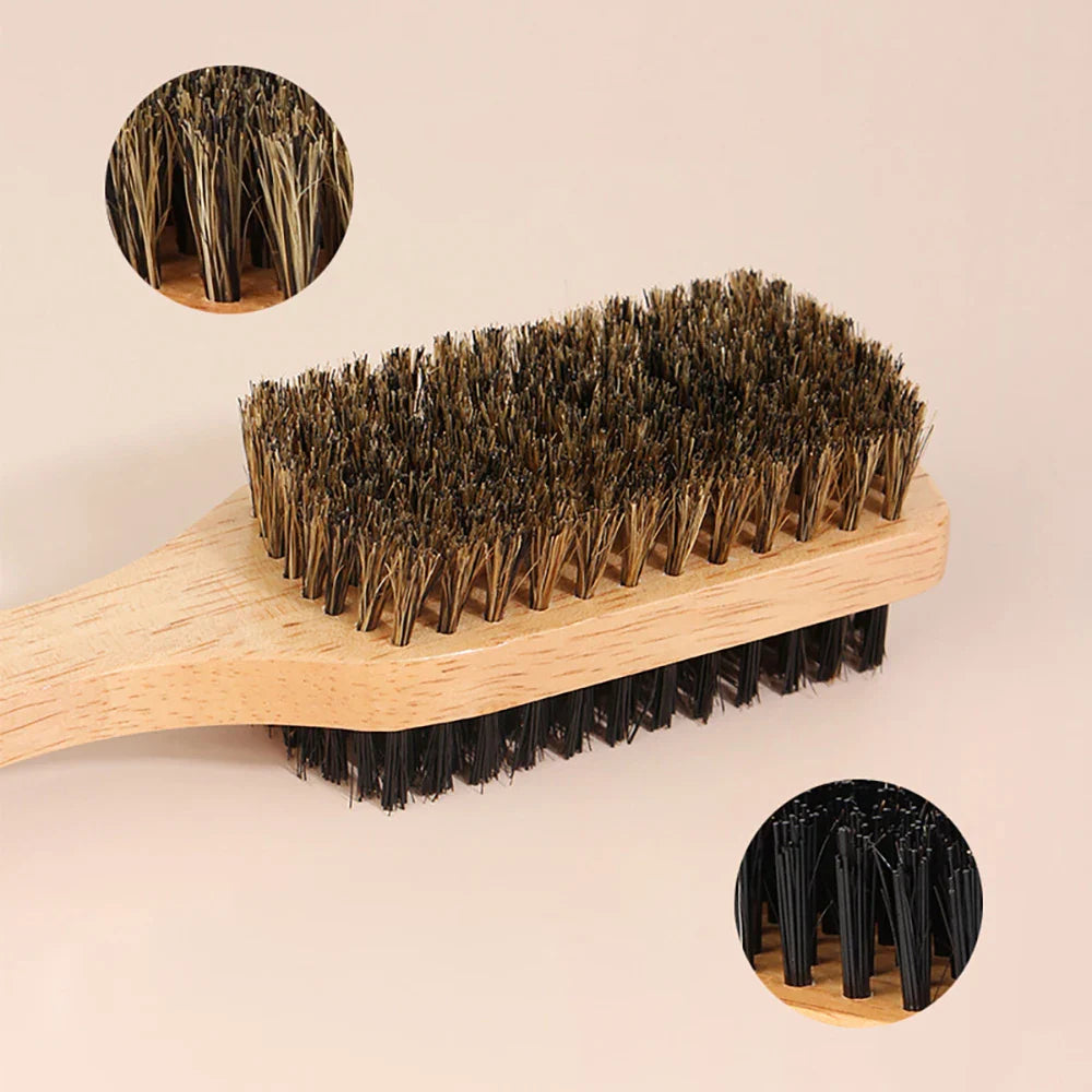 Men's Boar Bristle Hair & Beard Brush – Natural Wood S/M/L