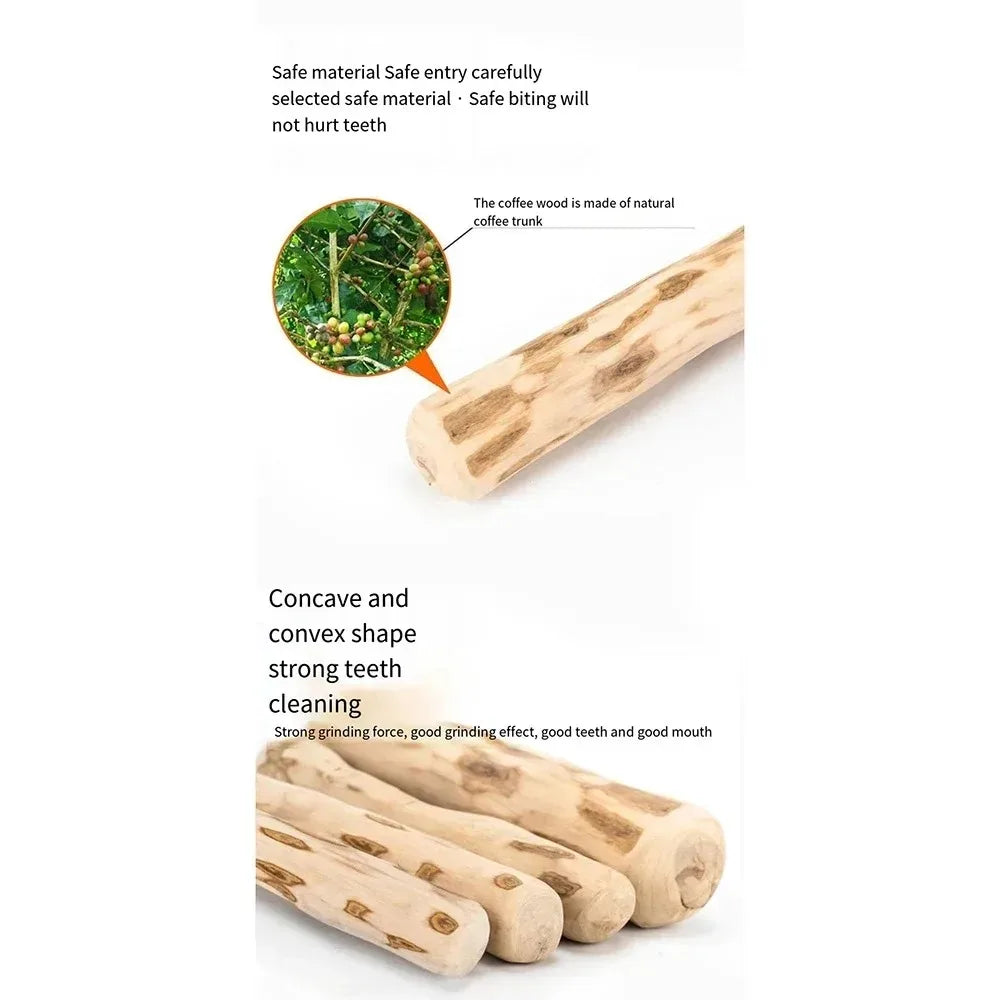 Natural Coffee Wood Dog Chew Toys Long Lasting Chewable Stick Dogs Supplies Stress Relief Chew Stick Pet Molar Toy for Dog Puppy Peaceful Pleasures Health and Wellness