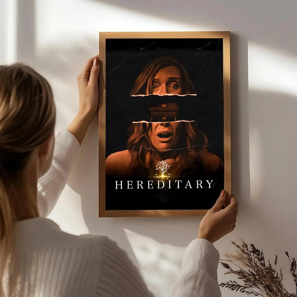 Movie H-Hereditary Poster HD Self Adhesive Waterproof Wall Art Ideal for Home Office Dorm Bedroom Great Gift Peaceful Pleasures Health and Wellness White8 50X70cmNoframe