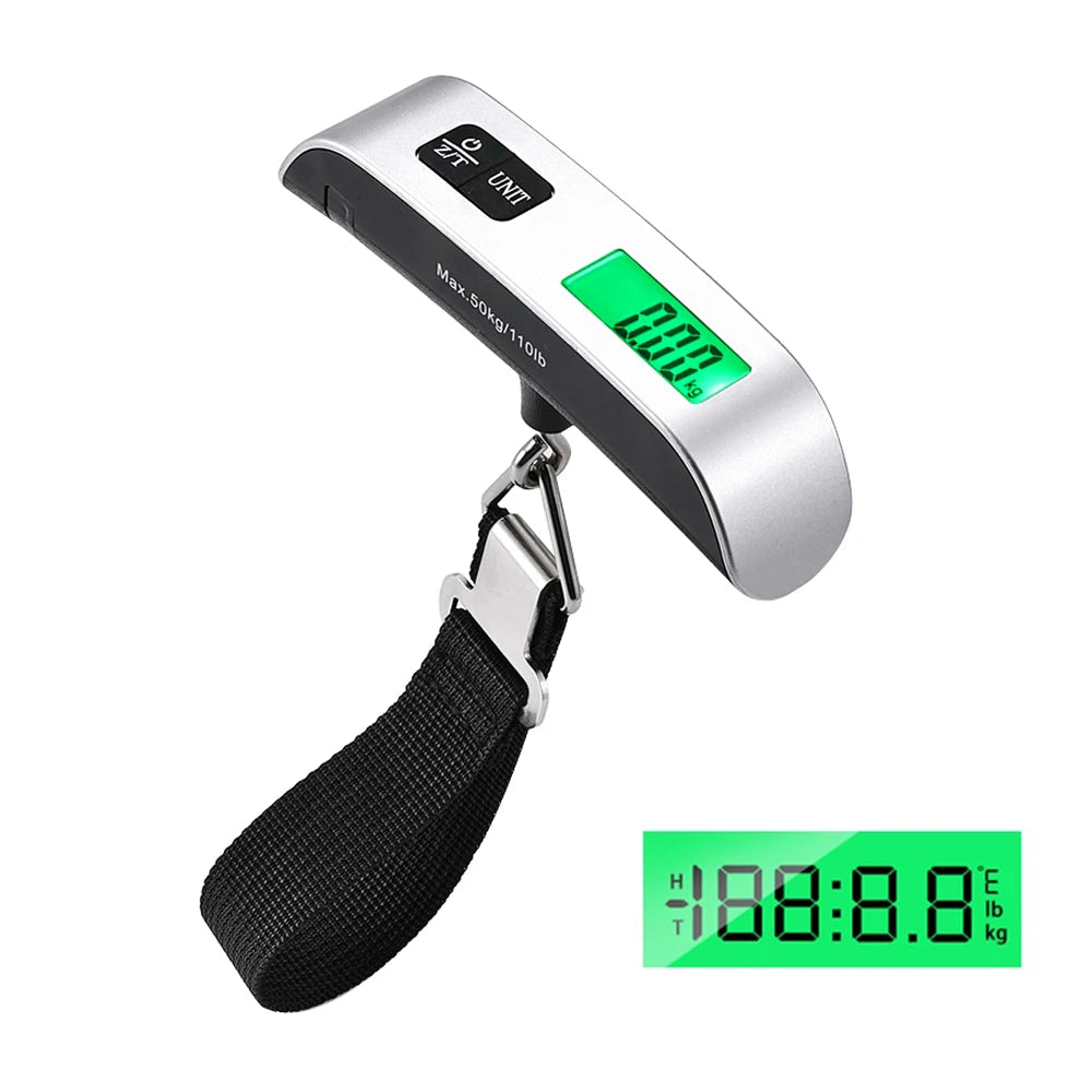 Portable Digital Luggage Scale 110lb/50kg LCD Hanging Travel Scale